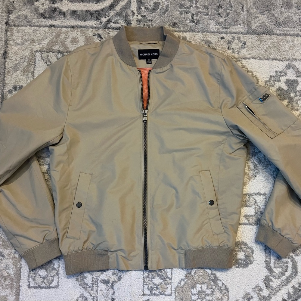 Michael Kors Men's Military Olive Bomber Jacket - Size Medium - Picture 7 of 11